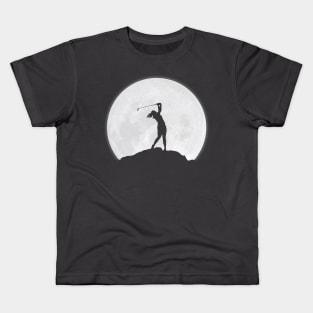 Golfer woman and the Moon Kids T-Shirt